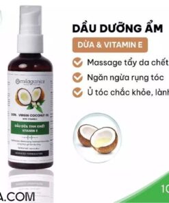 Dầu Dừa Nguyên Chất Vitamin E Dưỡng Da MILAGANICS 100ml